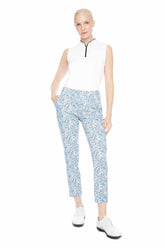 Dutch Blue Paisley Back-Slit Techno Ankle Pant Dutch Paisley