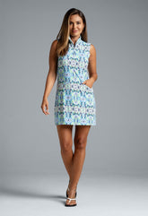 S/L Zip Mock Dress Ridley Navy Multi