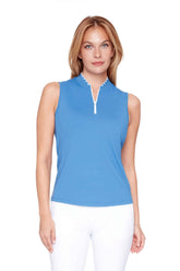 Scalloped Edge sleeveless Velocity Top