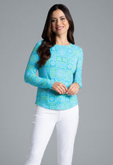 L/S Crew Colett Turquois/Lime