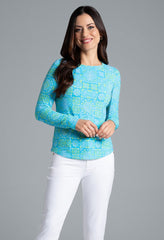 L/S Crew Colett Turquois/Lime