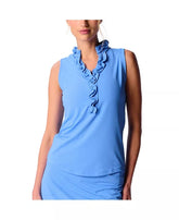Sleeveless Collar Double Ruffle Top BT.Peri