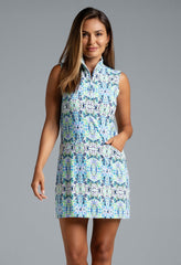 S/L Zip Mock Dress Ridley Navy Multi