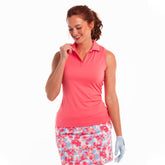 S/L Scallop Trim Polo Tangelo