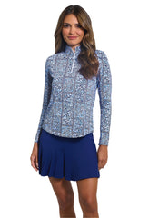 L/S Mock Josie Navy/Peri