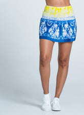 Shibori Wave Skort - Royal