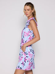 Short Sleeve Polo Dress With Gold Buttons Bamboo