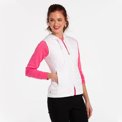 S/L Mixed Media Hooded Vest White