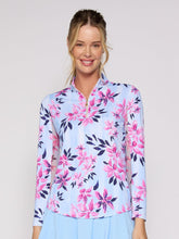 L/S Zip Mock Neck Top Bamboo