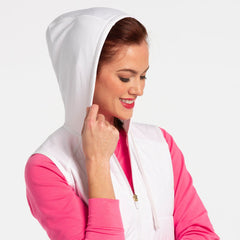 S/L Mixed Media Hooded Vest White