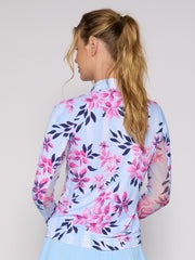 L/S Zip Mock Neck Top Bamboo