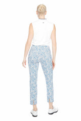 Dutch Blue Paisley Back-Slit Techno Ankle Pant Dutch Paisley