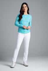 L/S Crew Colett Turquois/Lime