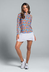 L/S Mock Arya Turquoise Multi