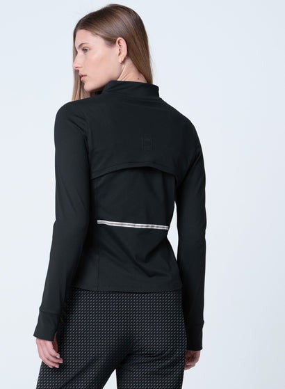 High Neck Zip Jacket Black