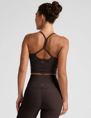 Spacedye Slim Racerback Cropped Tank Dark Chocolate Heather