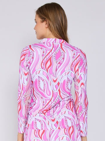 L/S Zip Mock Neck Top