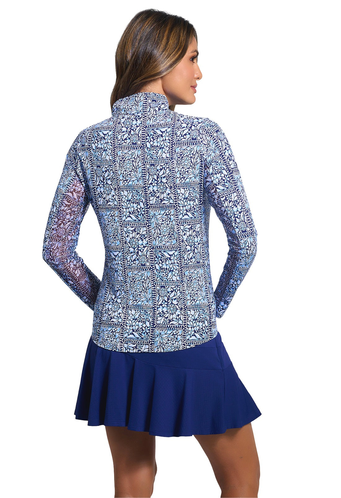 L/S Mock Josie Navy/Peri