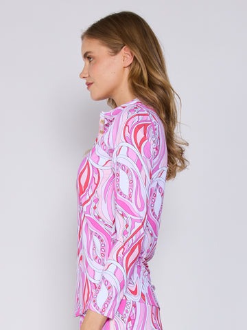 L/S Zip Mock Neck Top