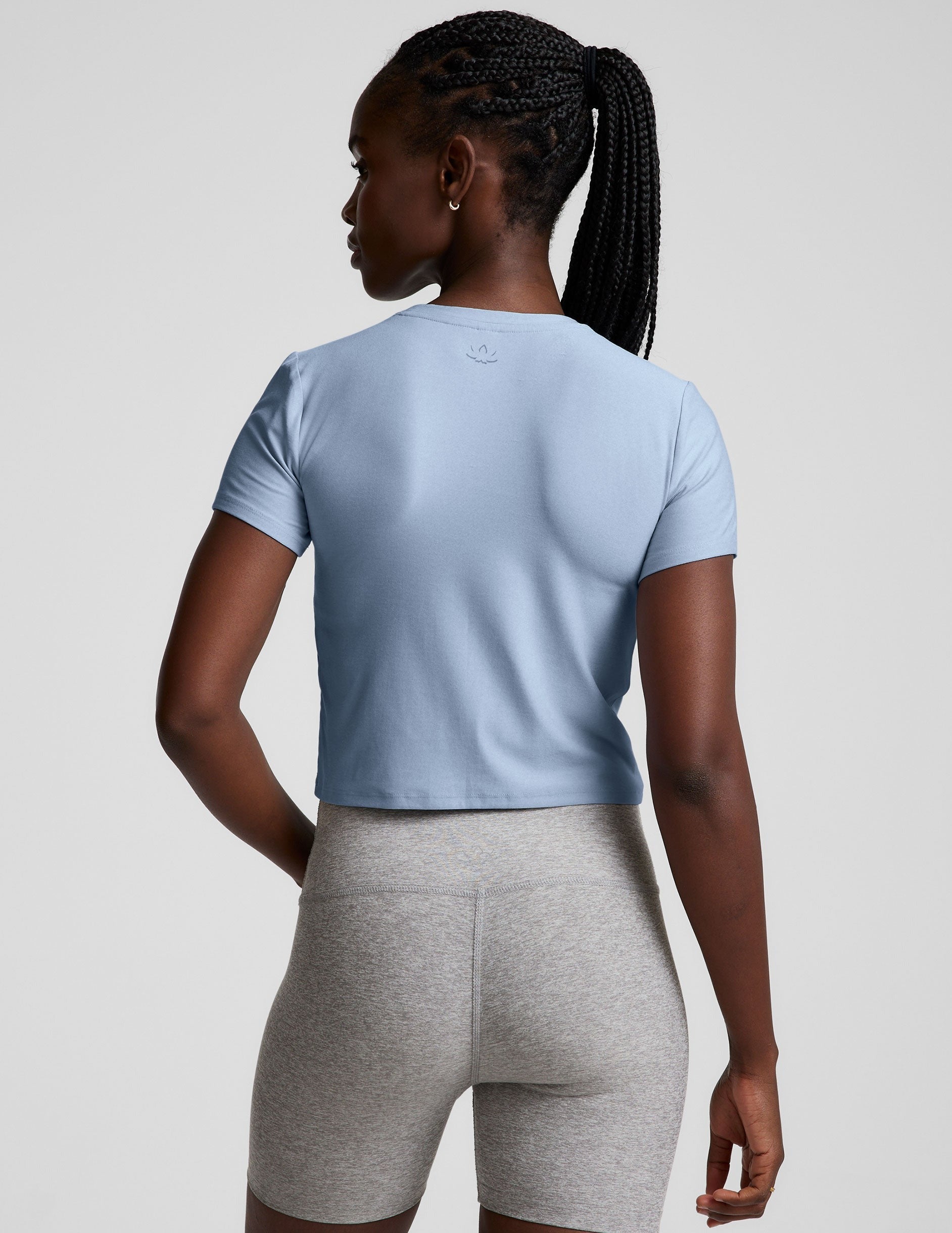 Featherweight Cropped Tee Blue Zen Heather