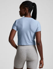 Featherweight Cropped Tee Blue Zen Heather