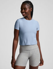 Featherweight Cropped Tee Blue Zen Heather