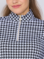 L/S Zip Mock Neck Top
