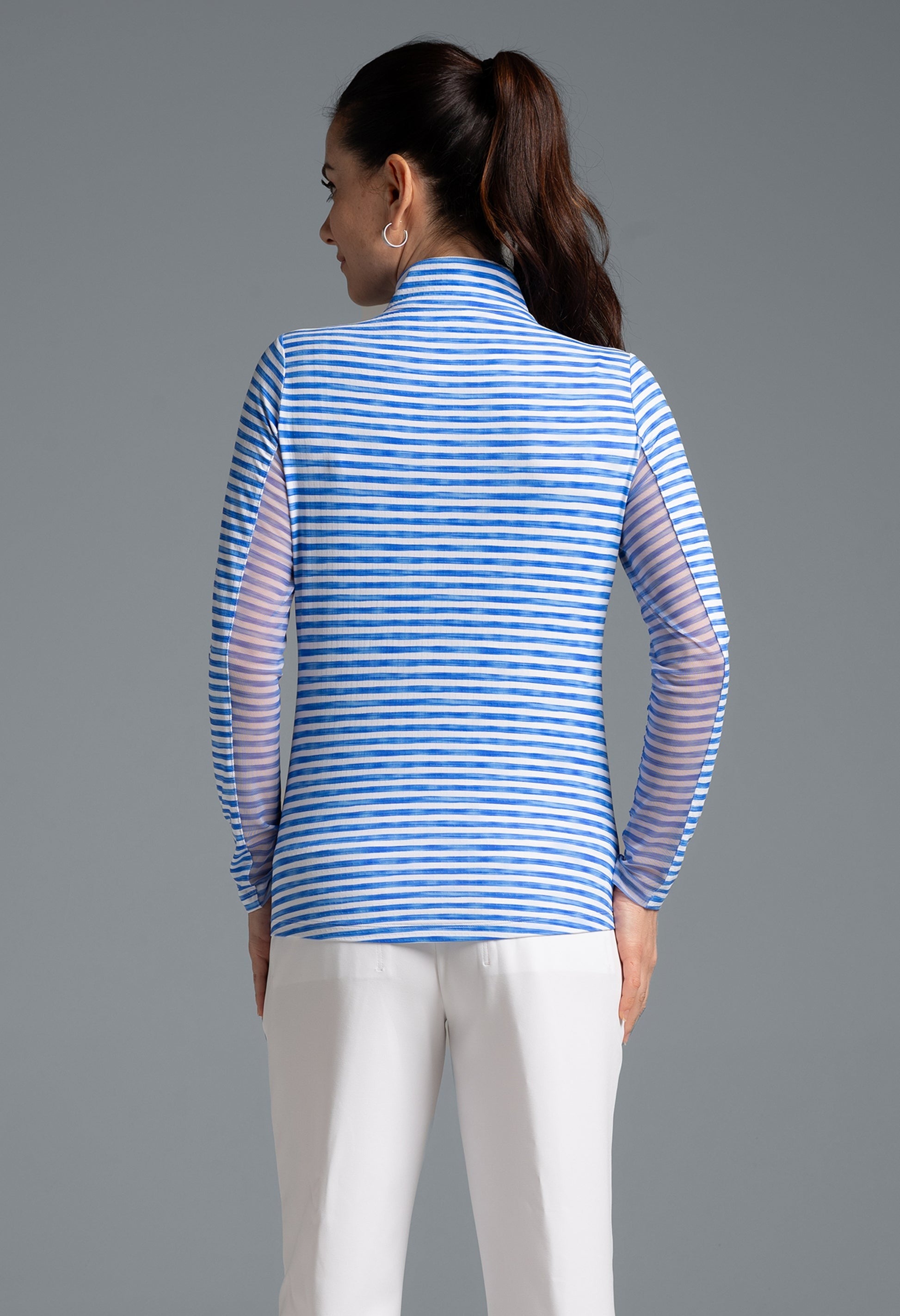 L/S Zip Mock Land Strip II