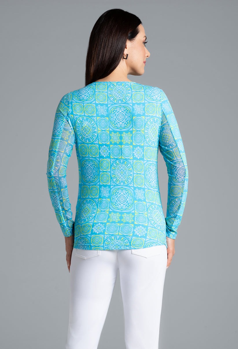 L/S Crew Colett Turquois/Lime