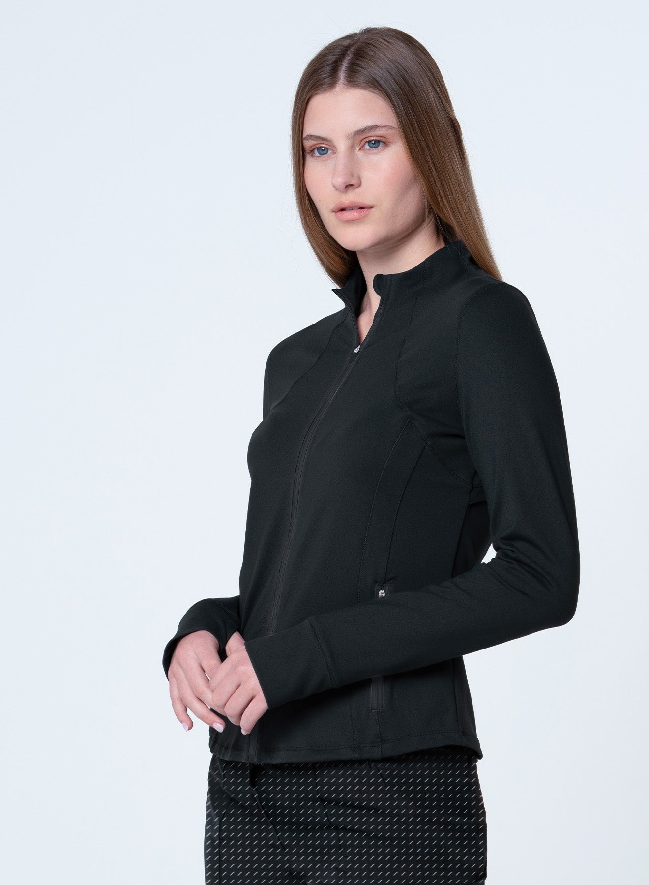 High Neck Zip Jacket Black