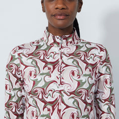 Print Peach Half Neck L/S Daily Sports