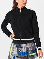 Rally Mock Cardigan White/Black