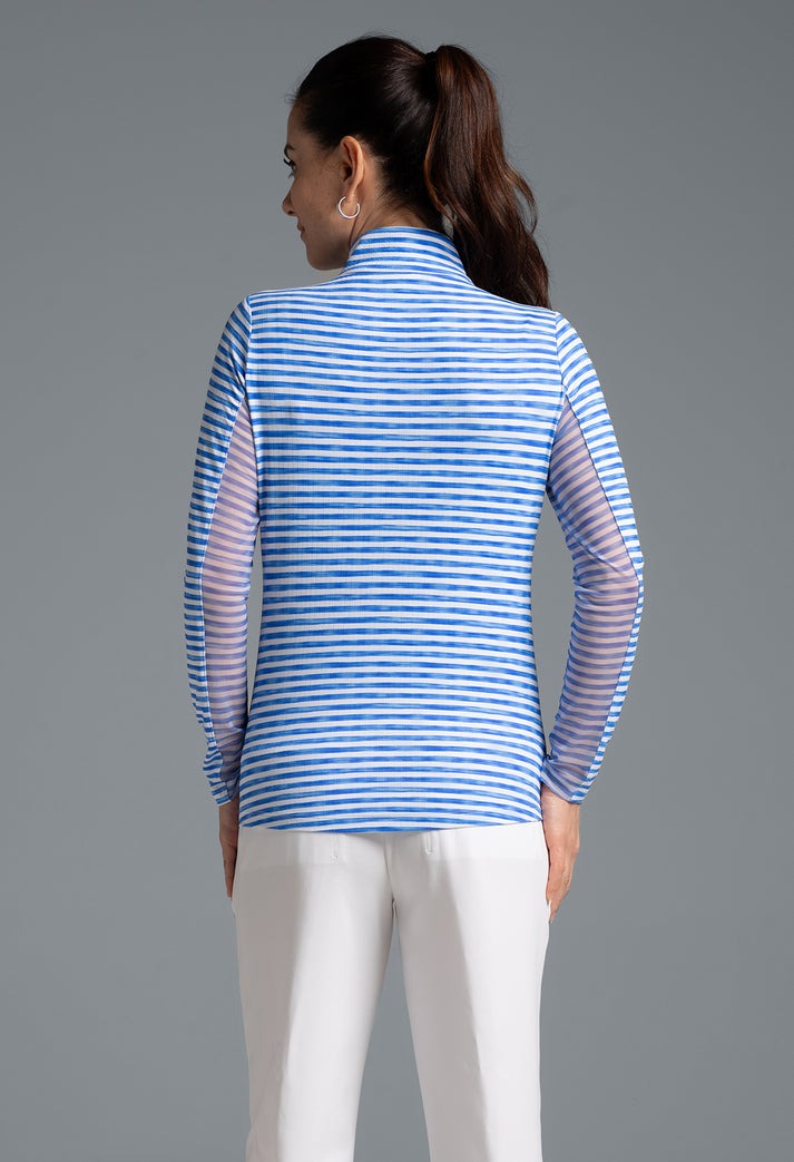 L/S Zip Mock Land Strip II