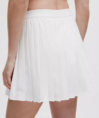 High-Rise Pleated Tennis Skirt White