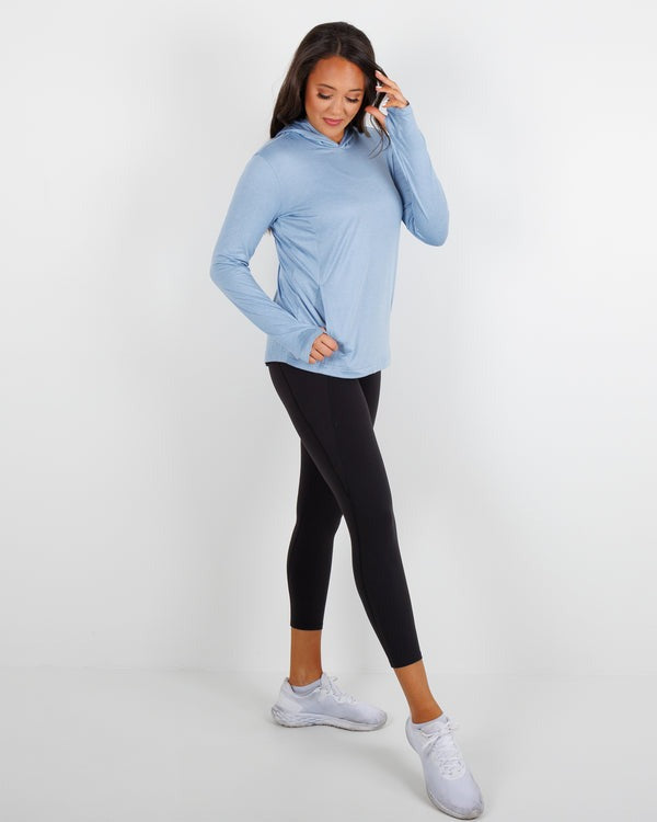Ladies Blacks Beach Hoodie-Sky Heather