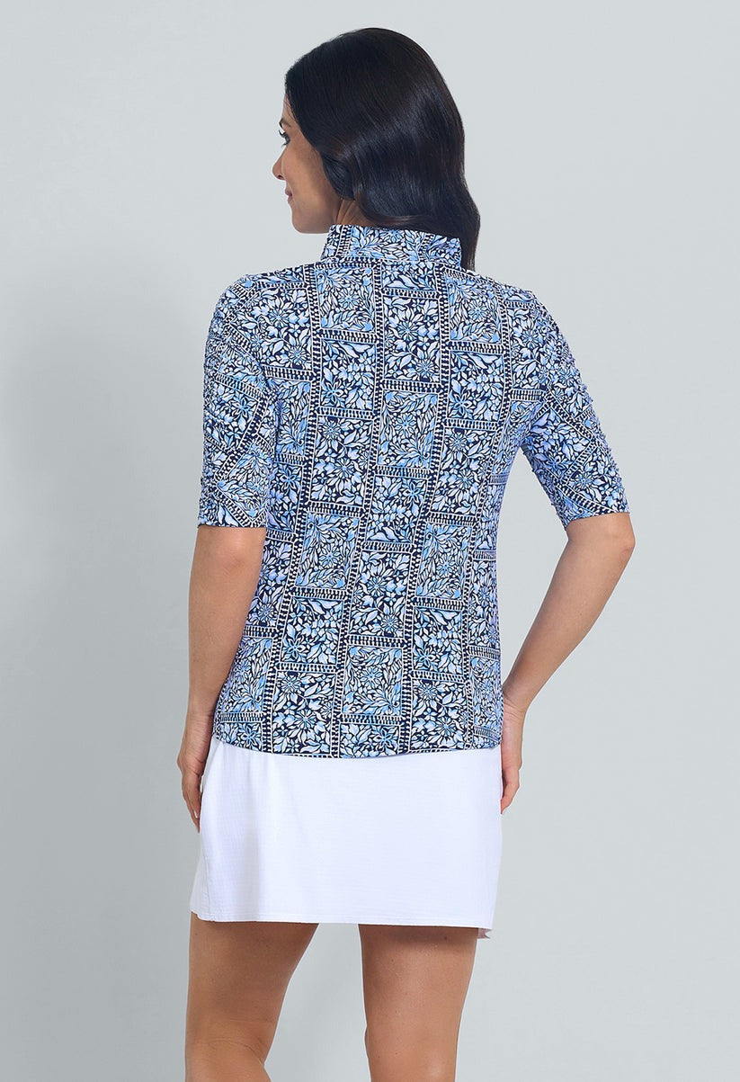 L/S Mock Josie Navy/Peri
