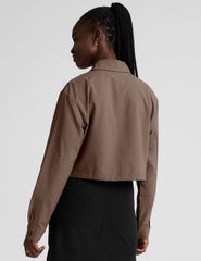 Midtown Cropped Jacket Khaki