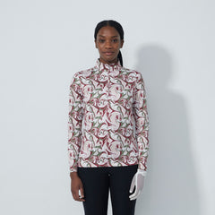 Print Peach Half Neck L/S Daily Sports