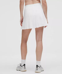 High-Rise Pleated Tennis Skirt White