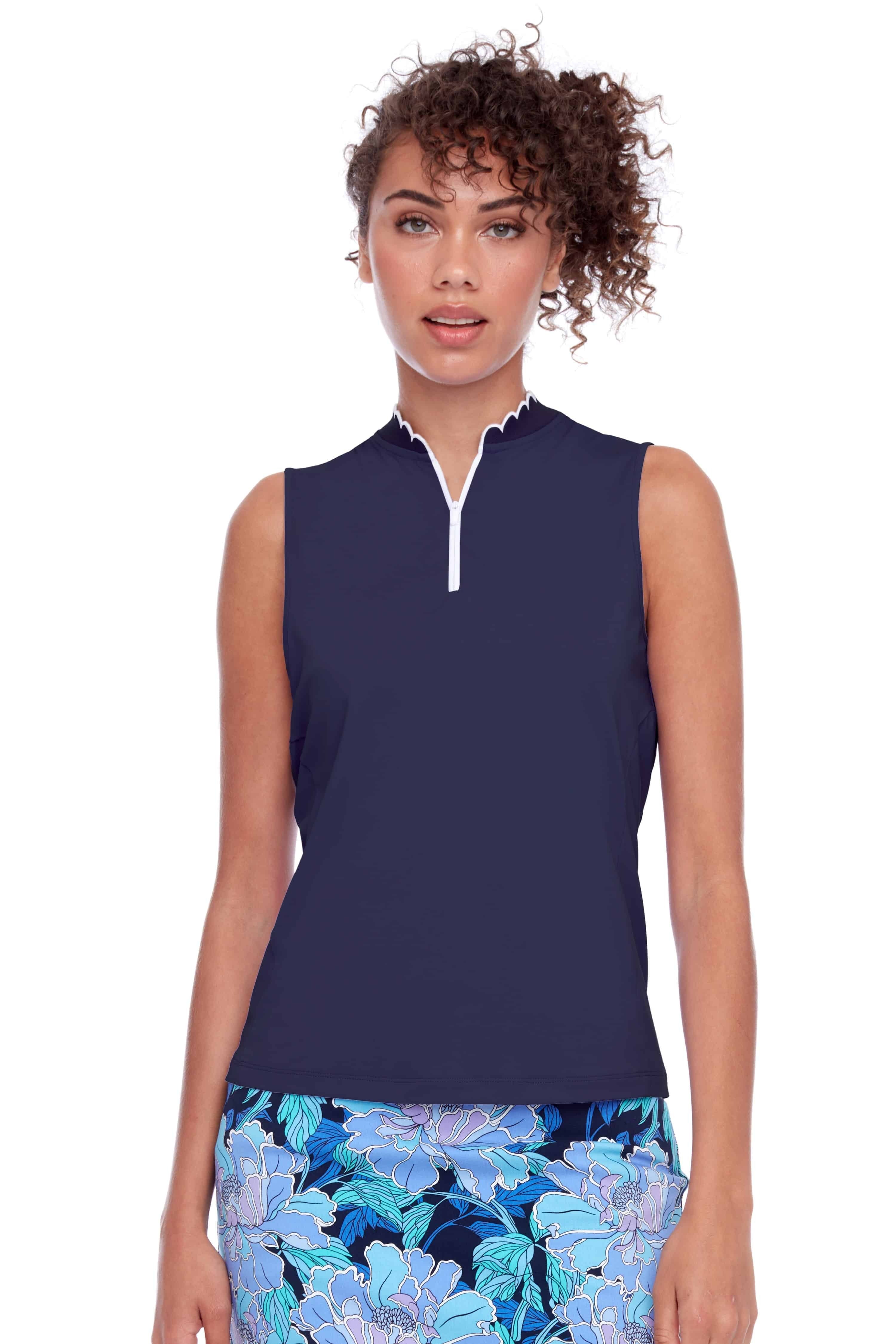 Scalloped Edge sleeveless Velocity Top