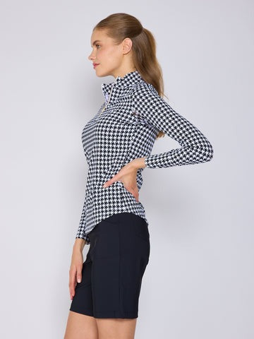 L/S Zip Mock Neck Top