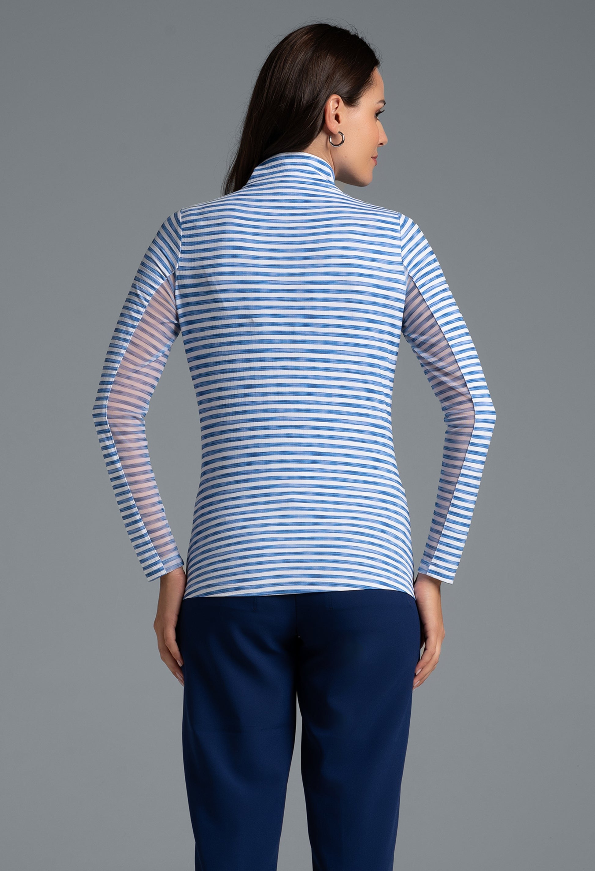 L/S Zip Mock Land Strip II