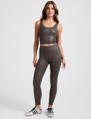 Powershine High Waisted Midi Legging Viper Espresso