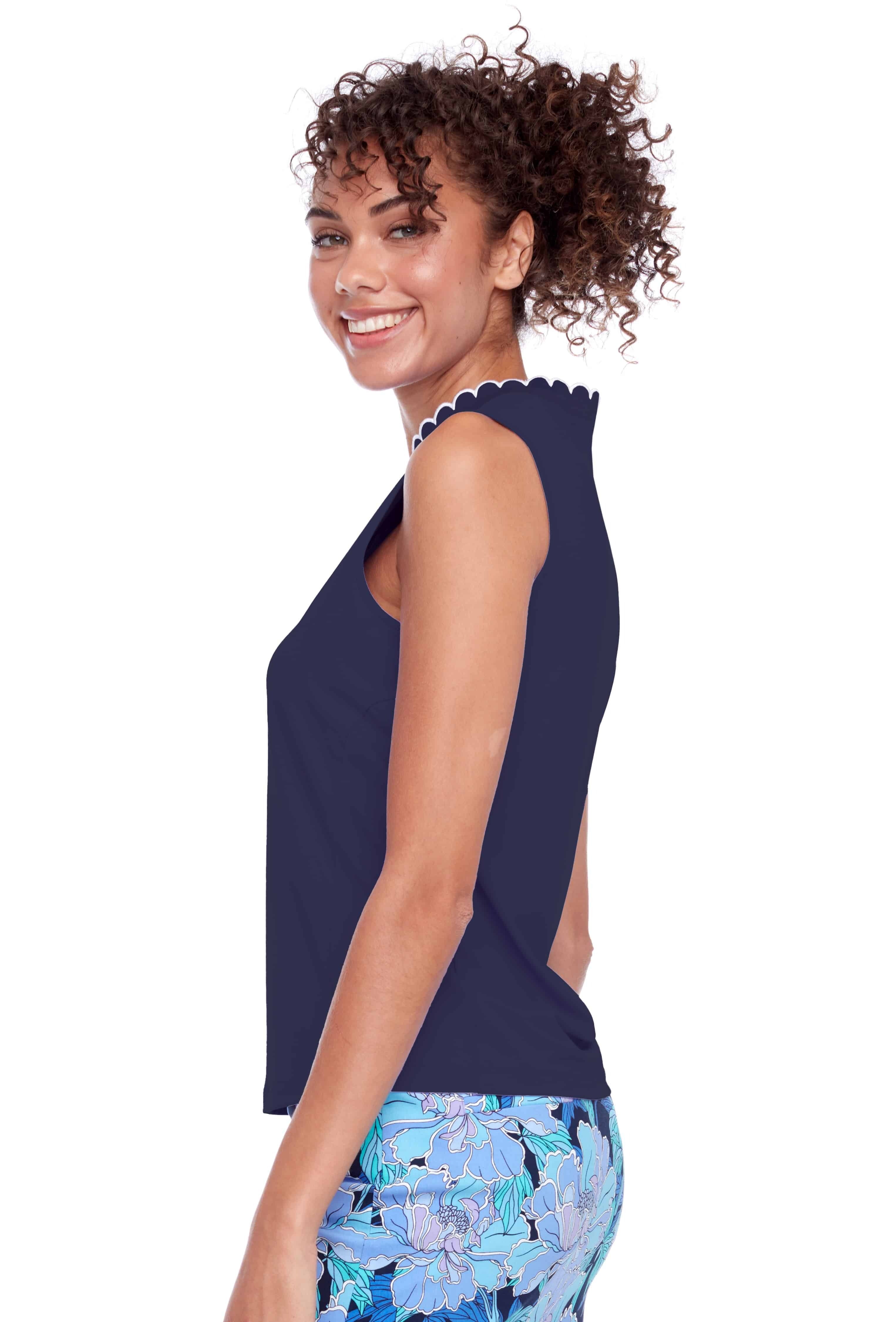 Scalloped Edge sleeveless Velocity Top