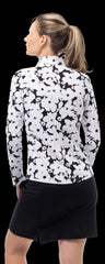 Solaircool L/S Print Mock Magnolia Black