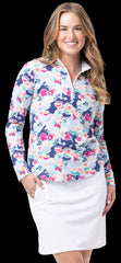 Soltek Lux L/S Print Mock Peony