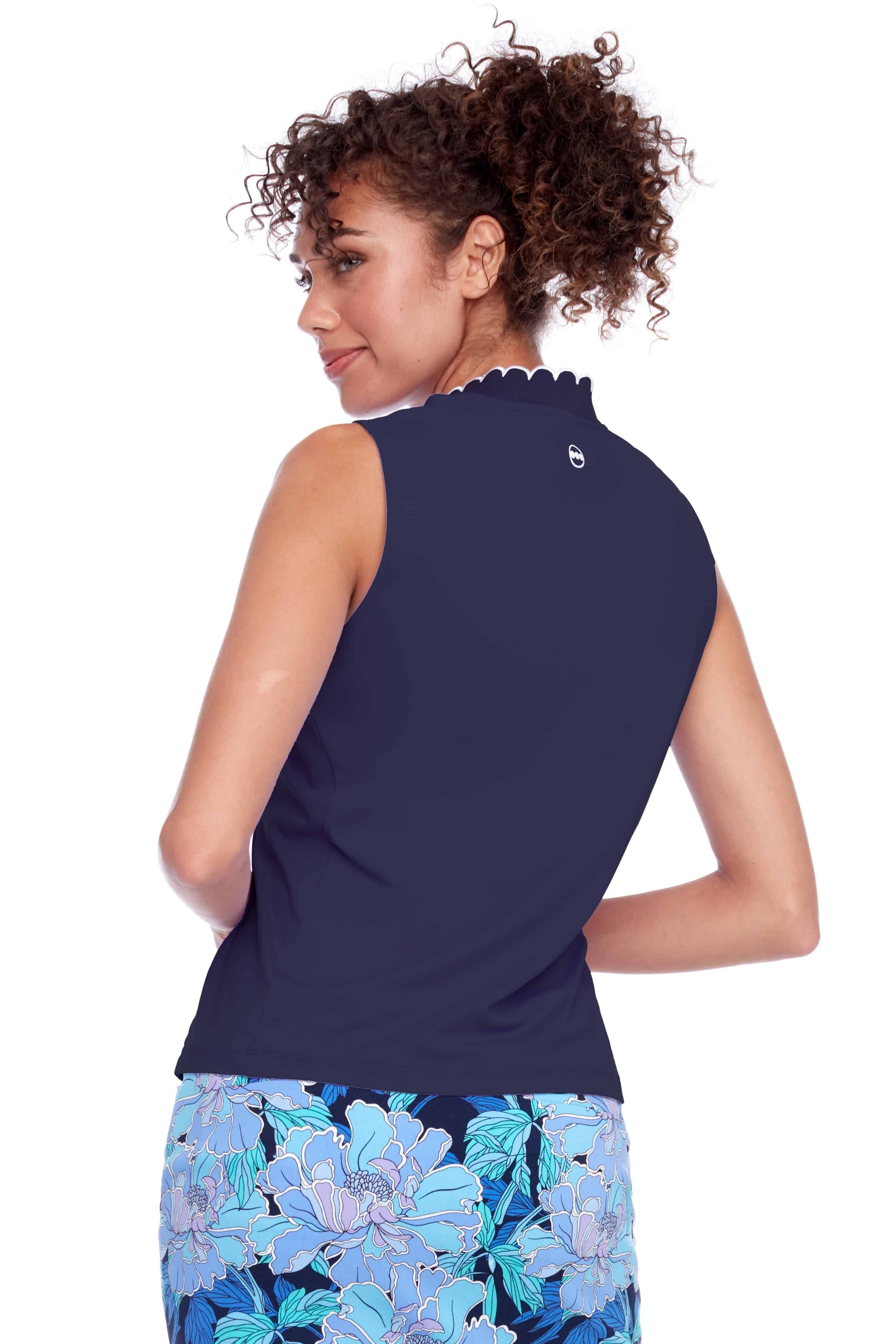 Scalloped Edge sleeveless Velocity Top