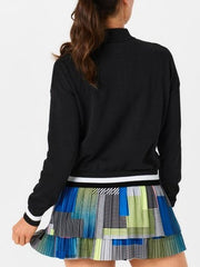 Rally Mock Cardigan White/Black