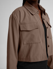 Midtown Cropped Jacket Khaki