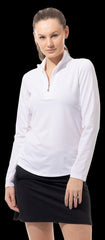 Sunglow L/S Solid Mock W/Mesh White